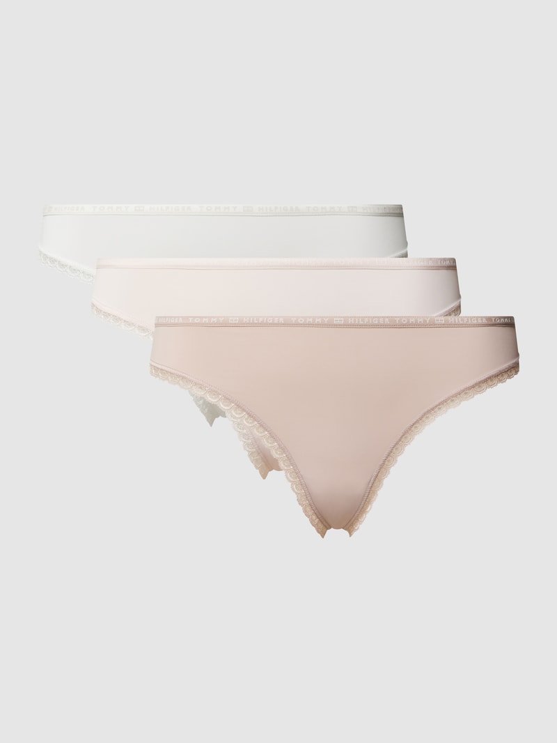String im 3er-Pack mit Logo-Bund in offwhite