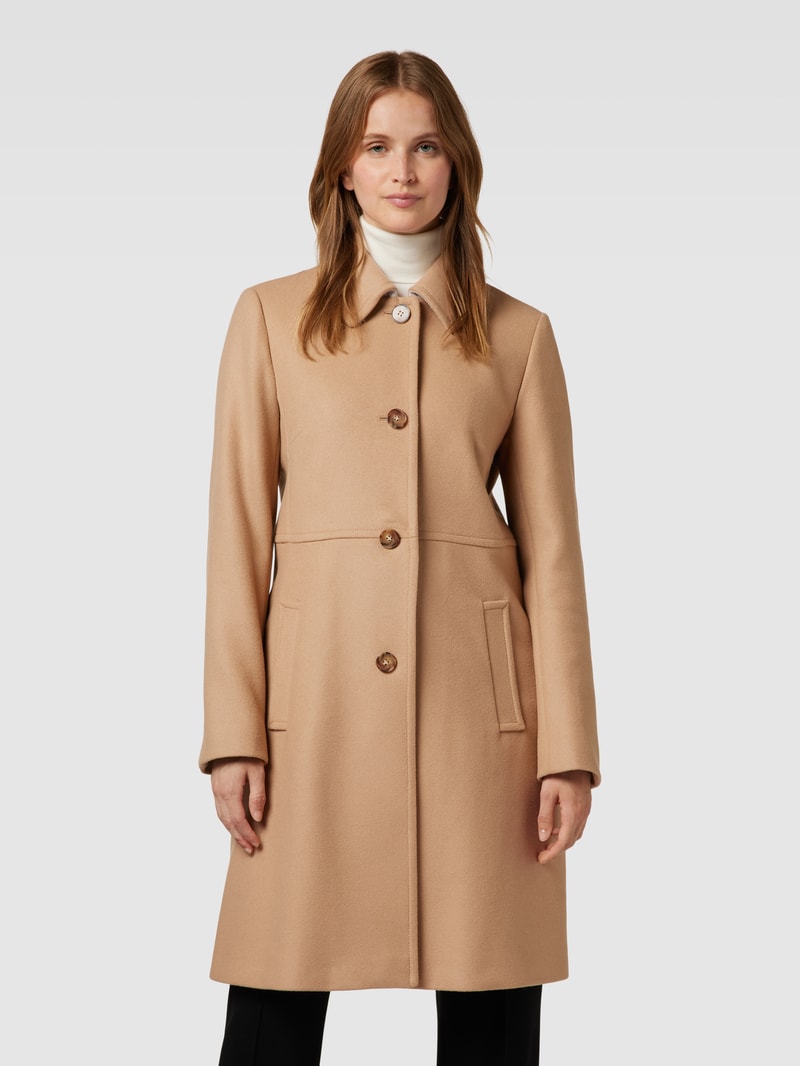 Mantel mit Label-Details in camel