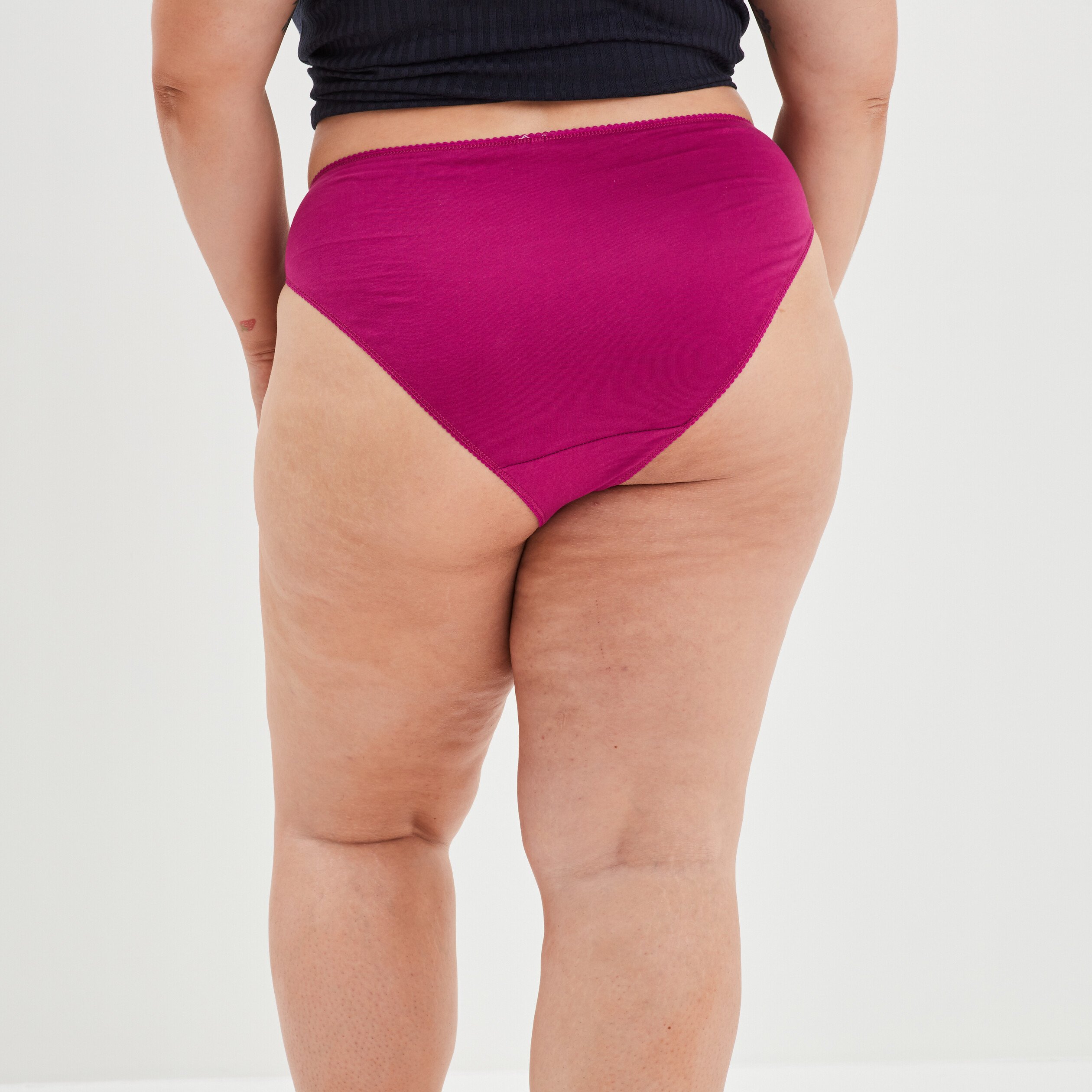 Culotte empiècements dentelle violet femme grande taille | La Halle