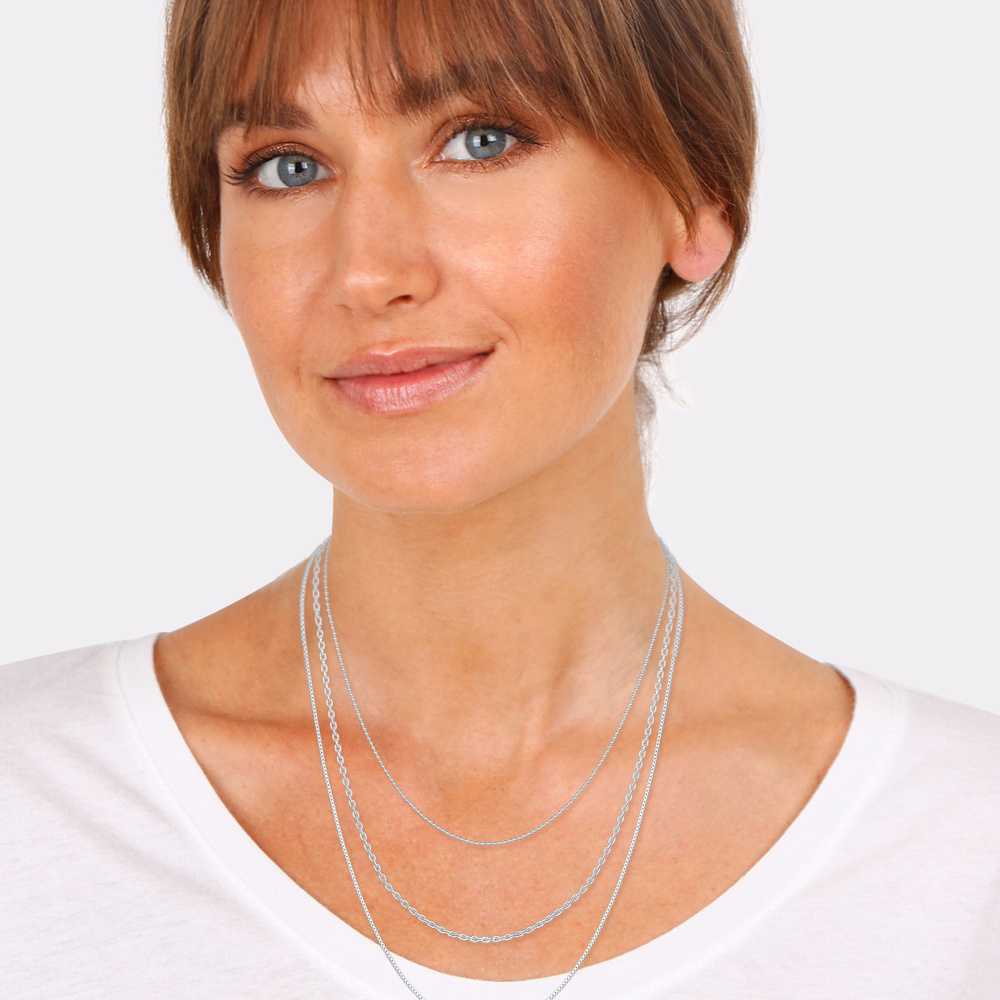 Elli Elli Collier Femmes Couches Look Basique Tendance Blogueur en Argent Sterling 925 collier