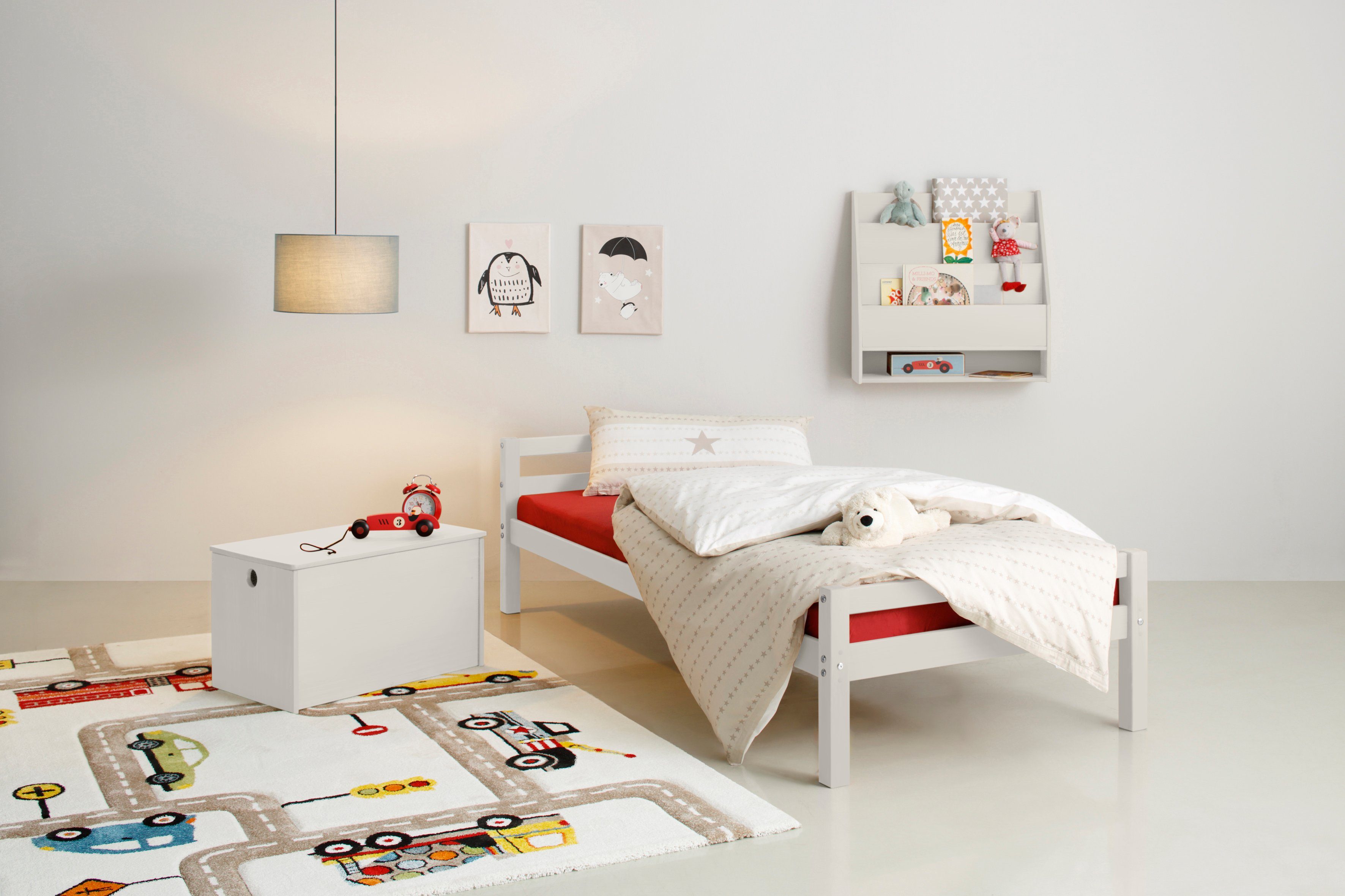 Lüttenhütt Kinderregal Alpi, 1-tlg., Wandregal aus Kiefernholz, Wandmontage, Farbvarianten, Breite 70 cm