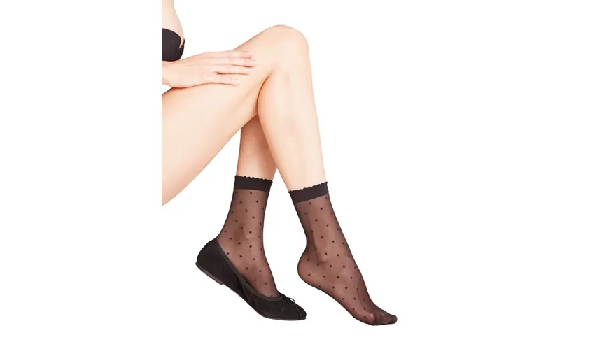 FALKE Damen Söckchen mit feinen Punkten black