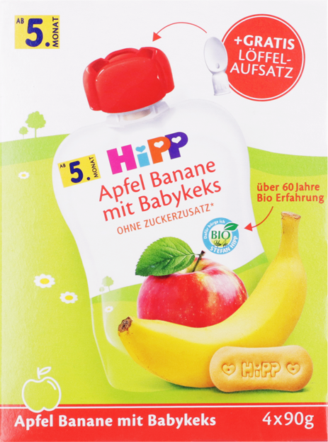 HiPP Bio Quetschbeutel Apfel Banane mit Babykeks