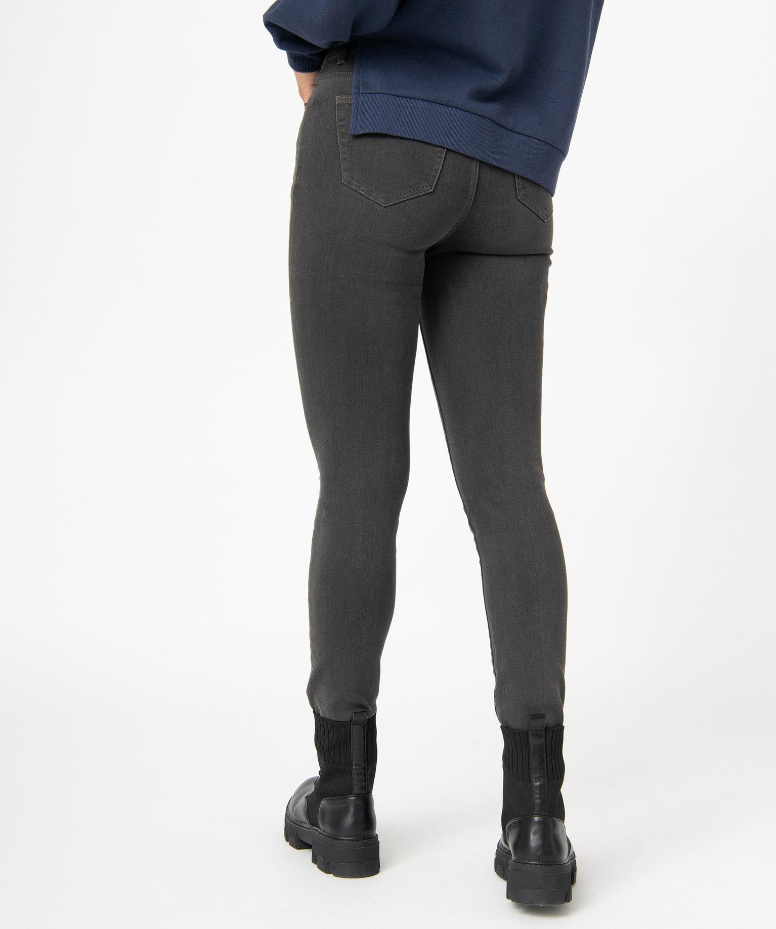 Jean femme coupe Slim taille haute grey | GEMO