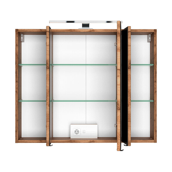 Spiegelschrank Lincoln, 80 cm, wotaneiche