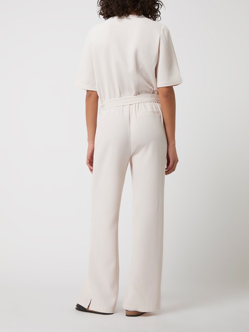 Jumpsuit mit Waffelstruktur Modell 'Roubaix' in sand