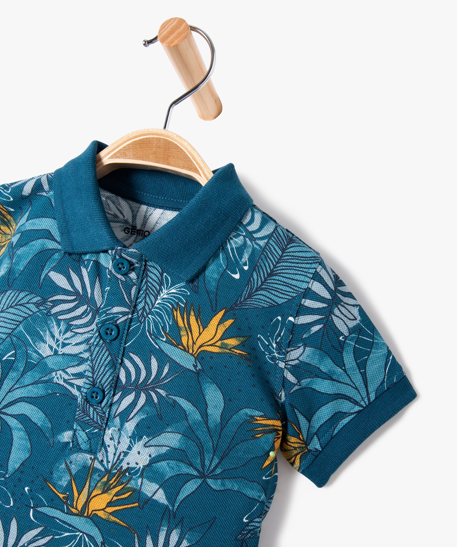 Polo manches courtes en maille piquée bébé Garçon bleu fonce | GEMO