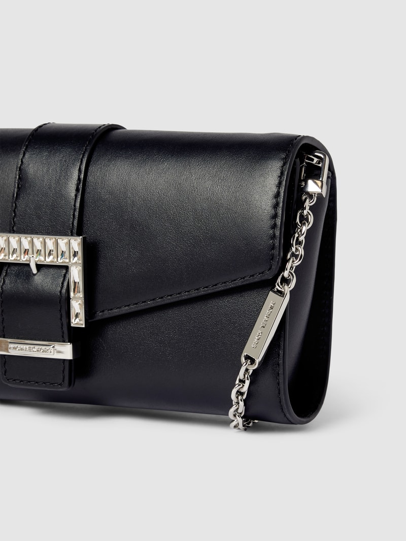 Kuvert-Clutch mit Label-Detail Modell 'PENELOPE' in schwarz