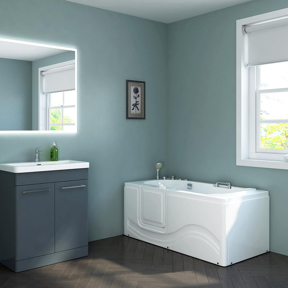 Home Deluxe Seniorenbadewanne VITAL M (liegend) mit Linkseinstieg