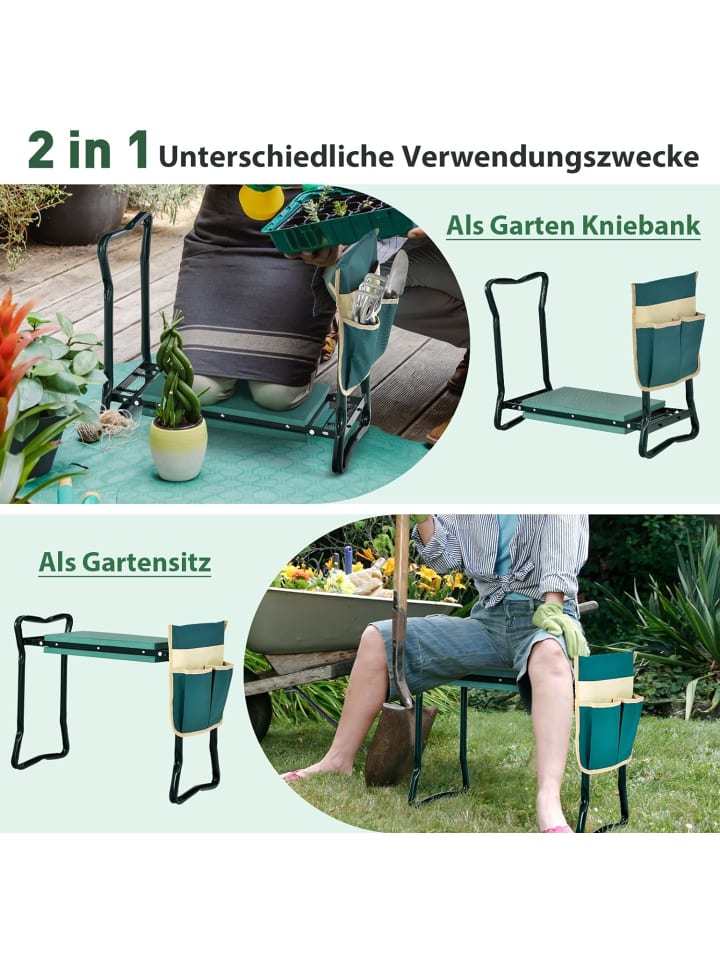 COSTWAY 2 in 1 Kniebank in Grün günstig kaufen onesize