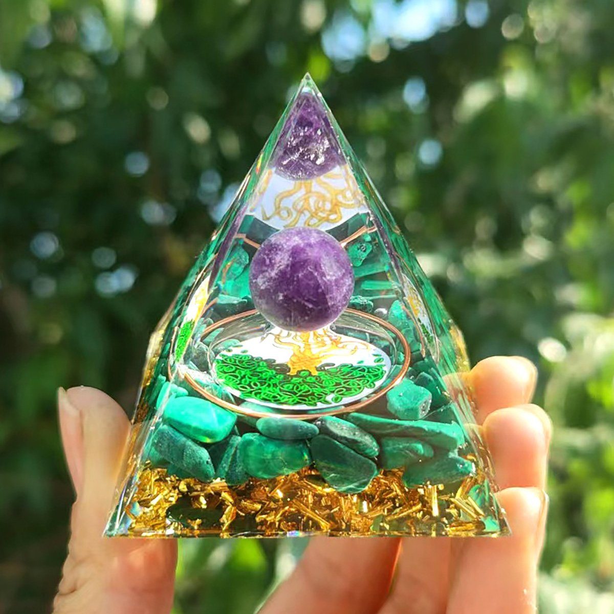 götäzer Mineralstein 2,4-Zoll-Pyramiden-Heilkristall, Stein natürlicher Amethyst-Obsidian, Home Office Schreibtisch Dekor Geschenke Frauen Männer