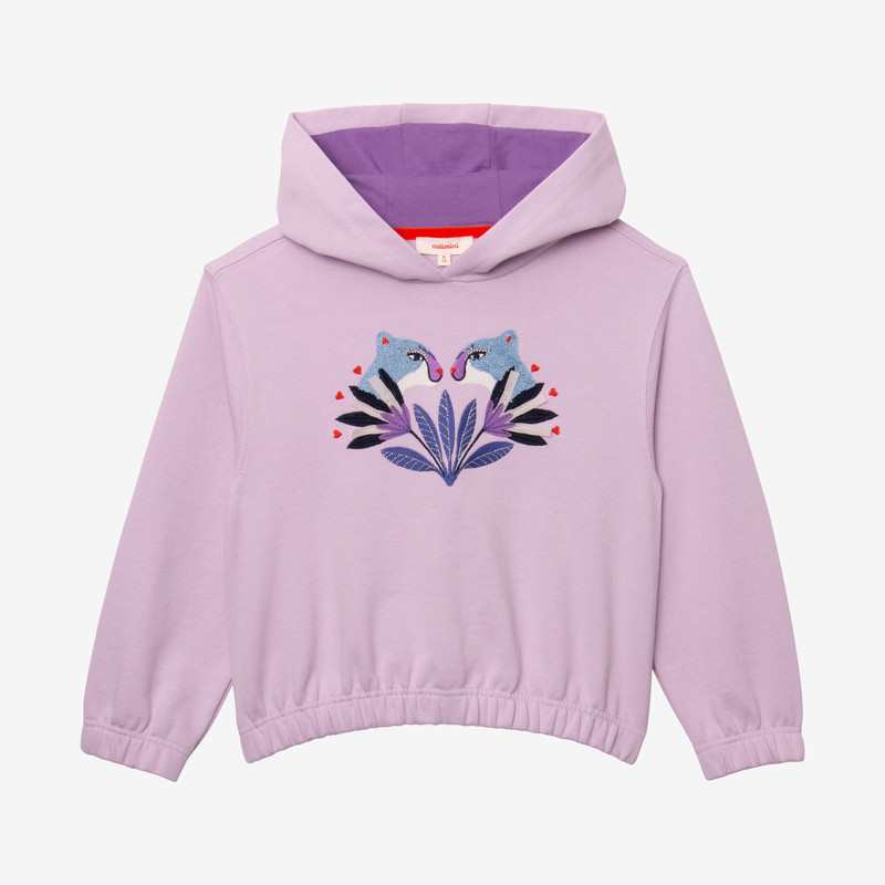 Sweat fille brodé tigres rose Catimini