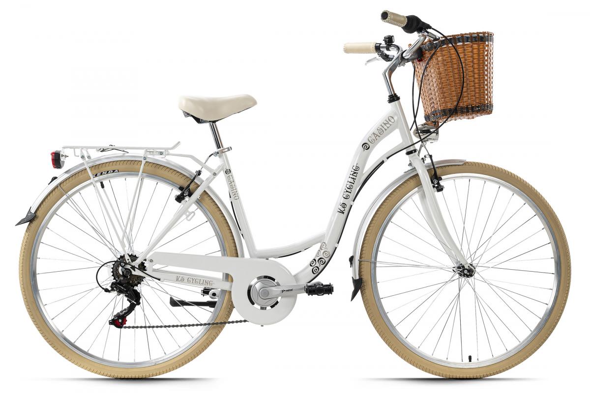 KS Cycling KS Cycling Damenfahrrad Cityrad 28'' Casino weiß 6 Gänge RH 48 cm mit Korb