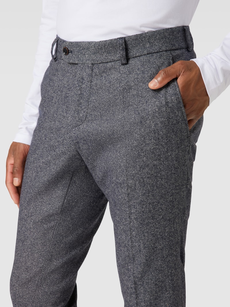 Anzug-Hose mit feinem Webmuster Modell 'Tomte' in blau