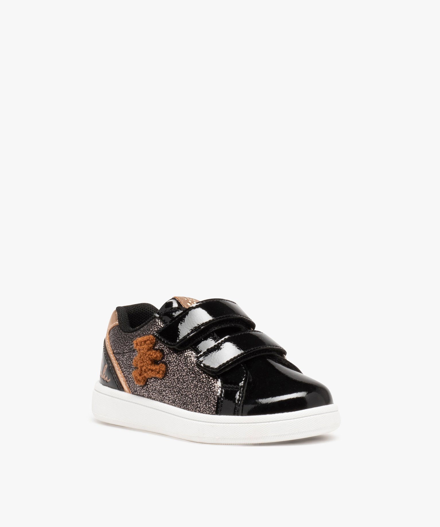 Baskets fille vernies à scratch - LuluCastagnette noir | GEMO