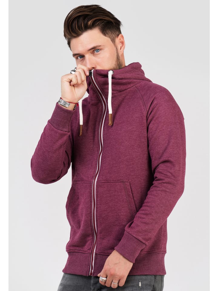 SOULSTAR Sweatjacke - MSWMODESTO Hoodie Weicher Kapuzenpullover Sweatshirt in Weinrot günstig kaufen
