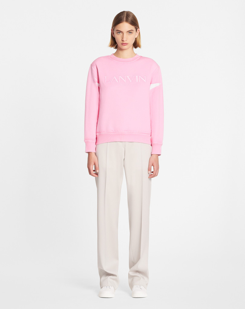 SWEAT-SHIRT BRODÉ LANVIN PARIS SURIMPRIMÉ