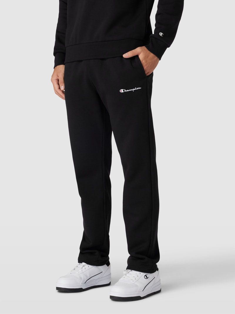 Sweatpants mit Logo-Stitching in schwarz