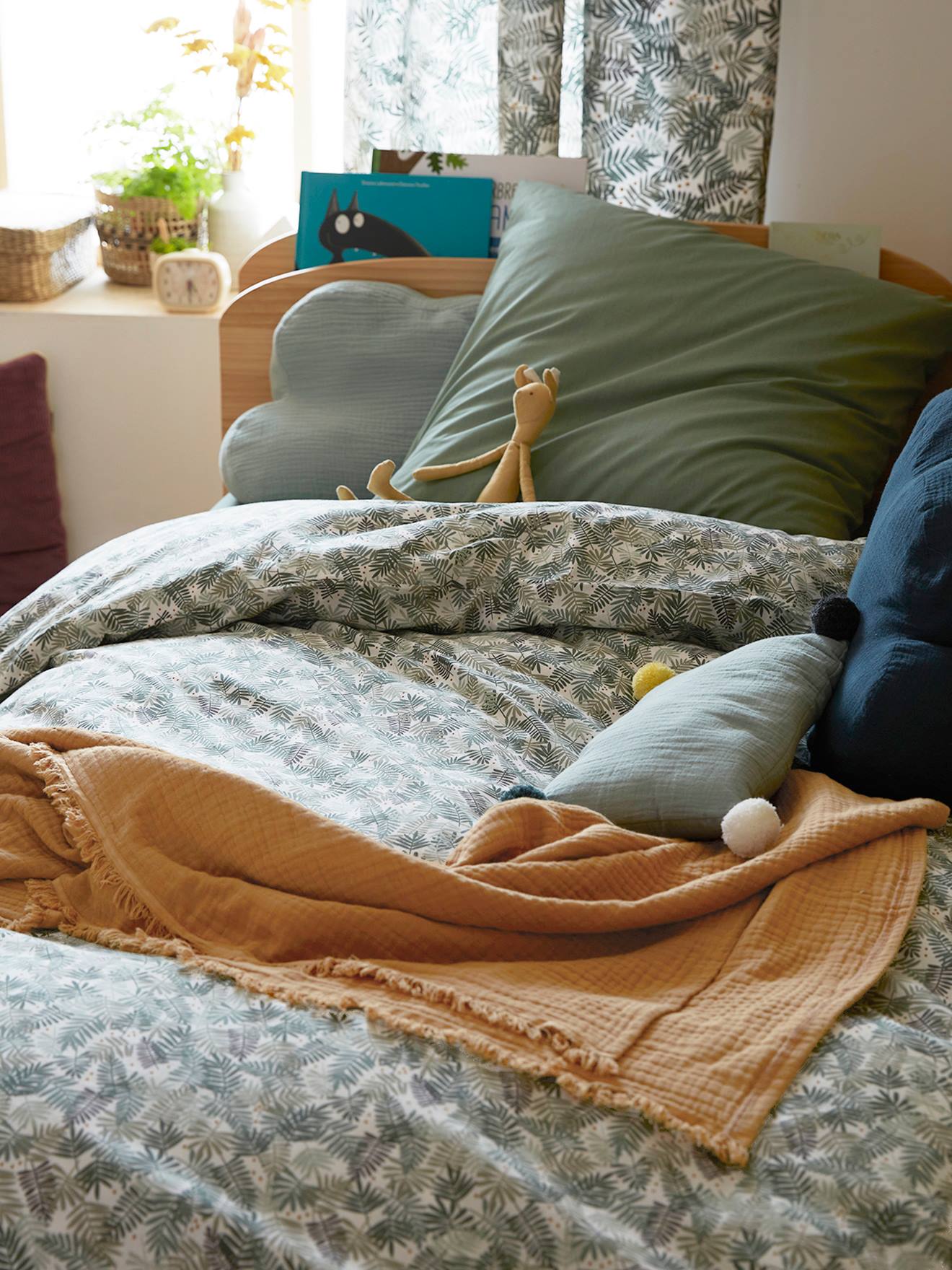 Couverture en gaze de coton bio caramel