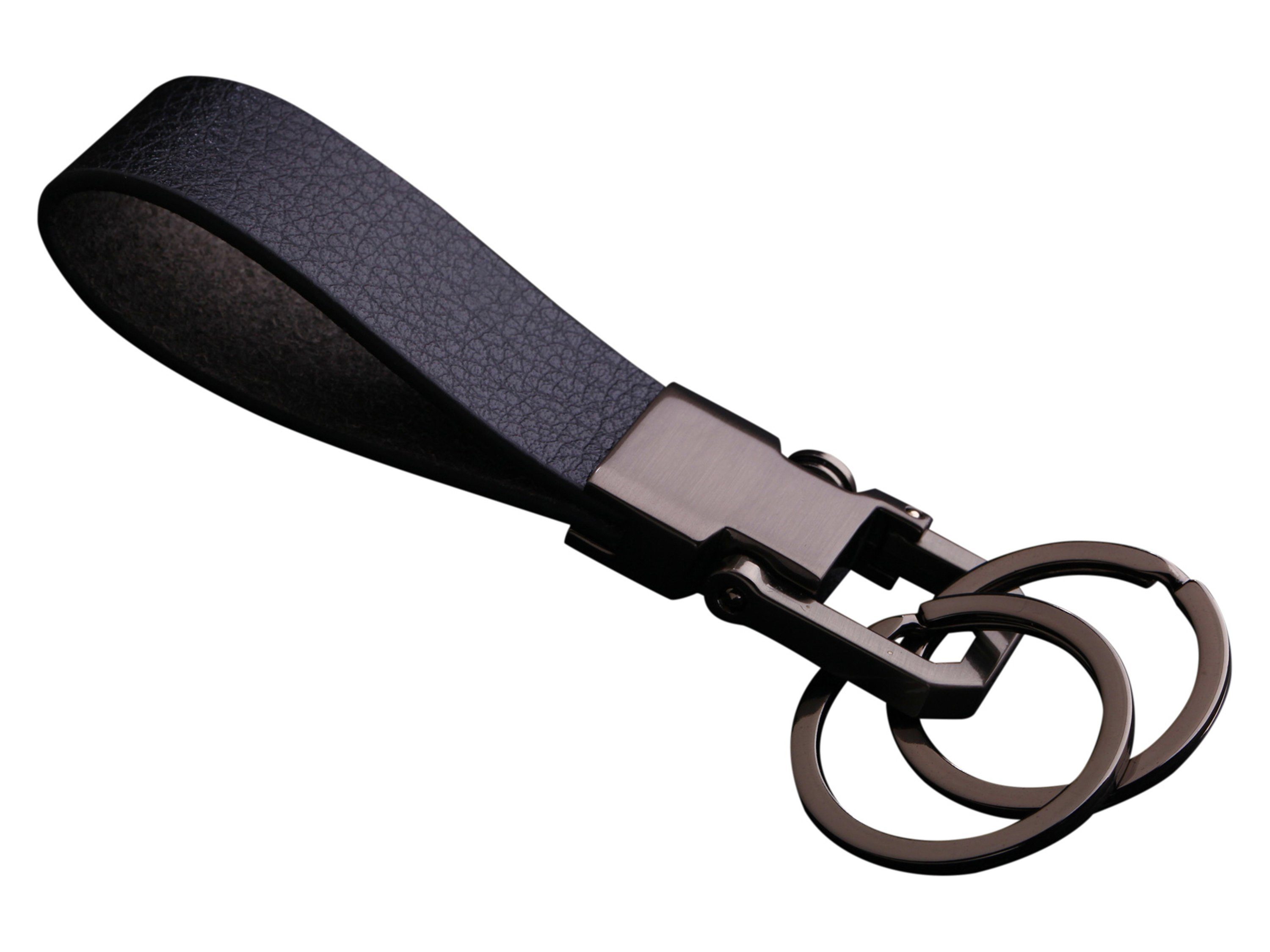 Cerbery Schlüsselanhänger Schlüsselanhänger aus Leder mit Ringen und Geschenkbox - Auto Geschenk Schlüsselband Schlüsselbund Schlüsselhalter Schlüsselring, Kunstleder