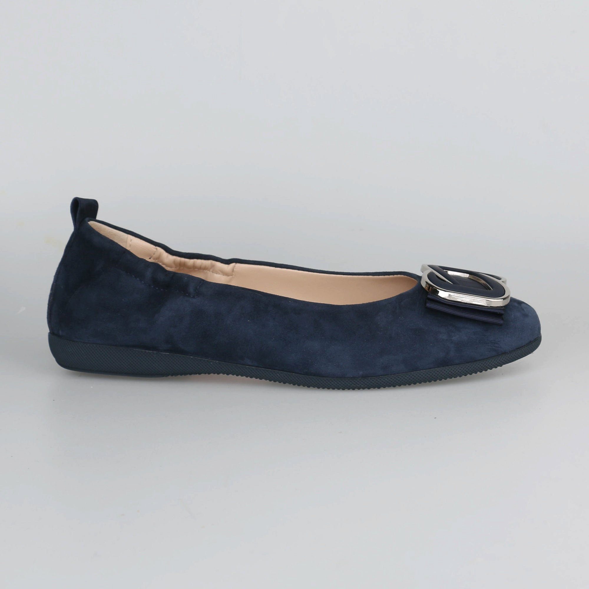 La Ballerina La Ballerina CAMBIO soft 6, Veloursleder, Blau Ballerina 2ei Schnallen im Lieferumfang, Trend Ballerinas 2024
