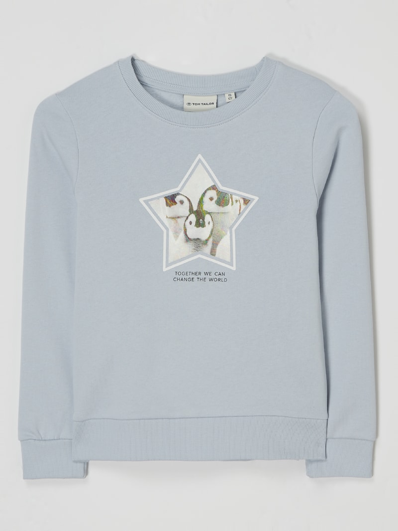 Sweatshirt mit Motiv in bleu