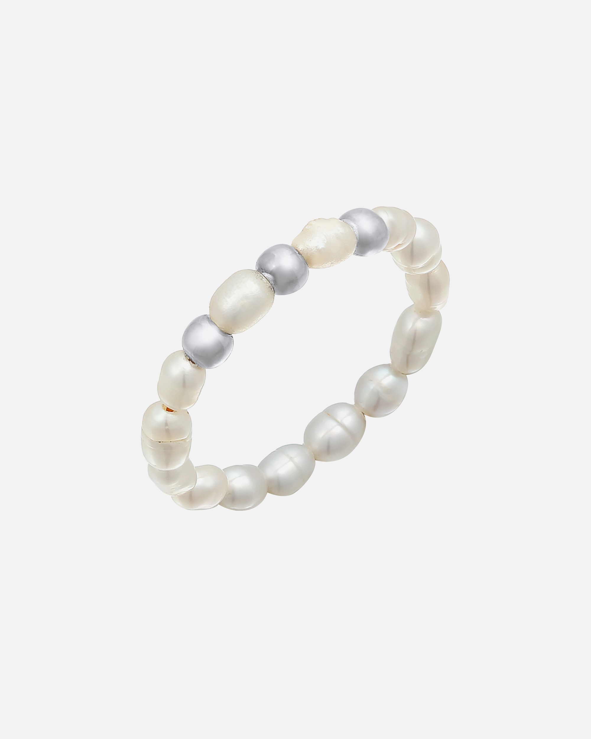 Collar de mujer Elli con cuentas modernas y perlas cultivadas de agua dulce en plata de ley 925 chapada en oro.