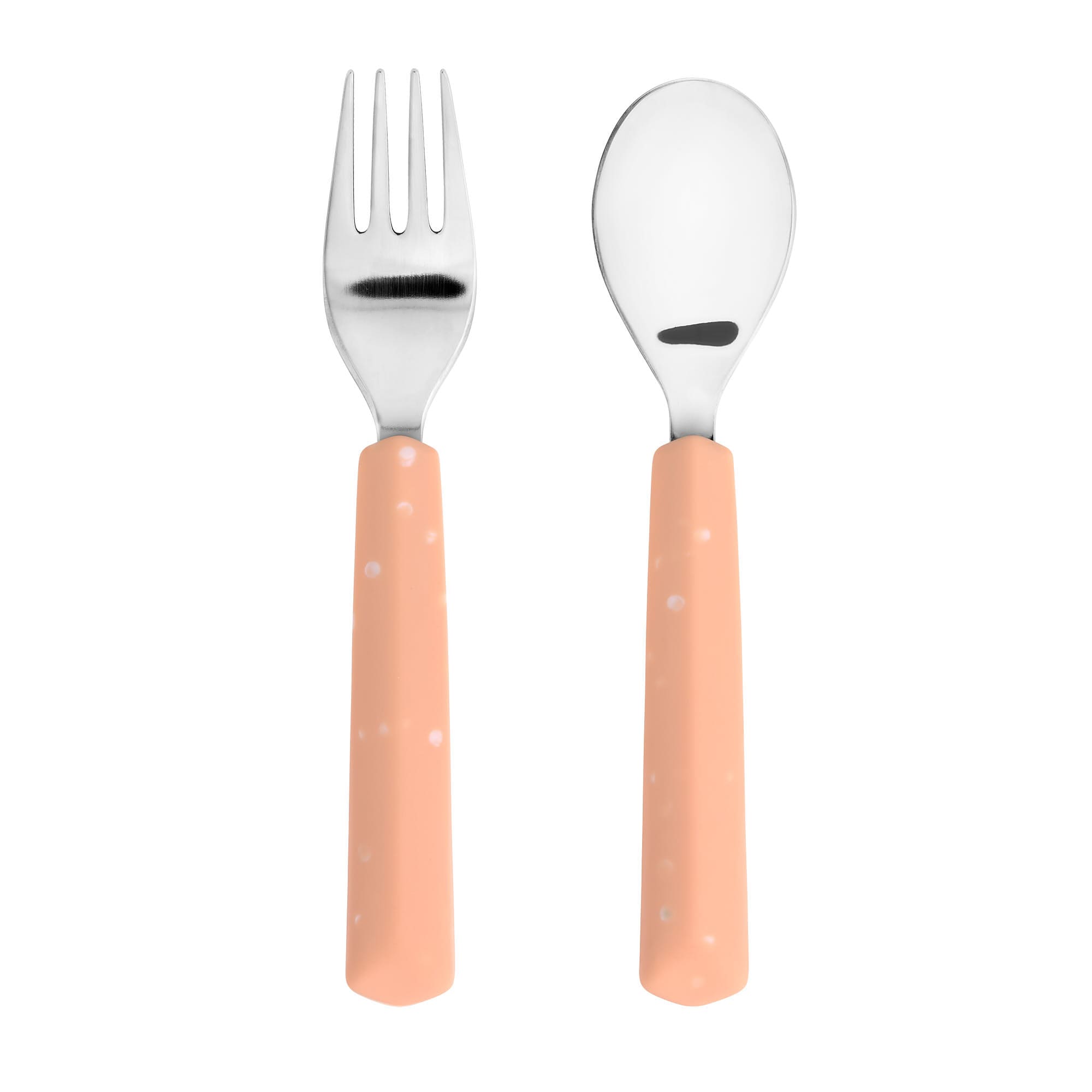 Kinderbesteck Set (Gabel, Löffel), Apricot
