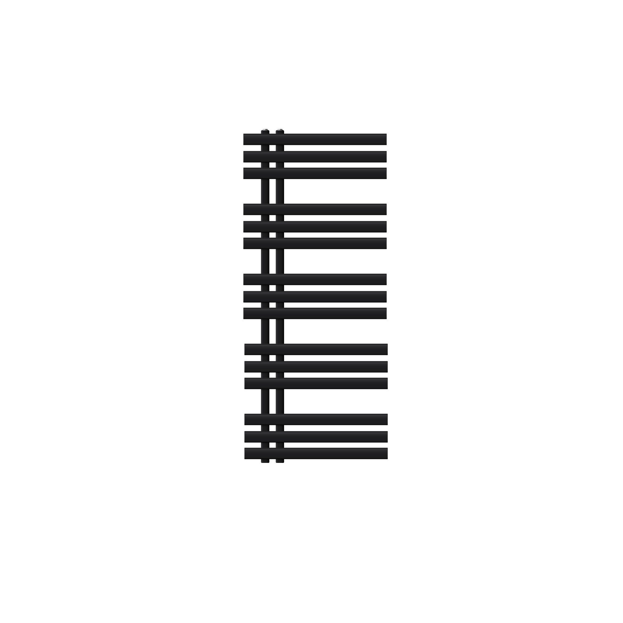 LuxeBath Badheizkörper Designheizkörper Badheizkörper IronEM Paneelheizkörper Flachheizkörper, Schwarz matt 500x1200mm inkl. Montage-Set