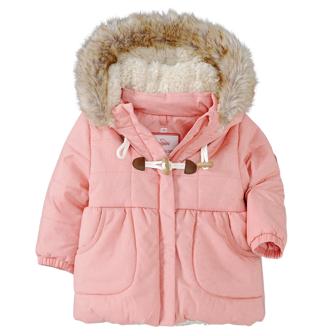 Baby Steppjacke mit Fellimitat