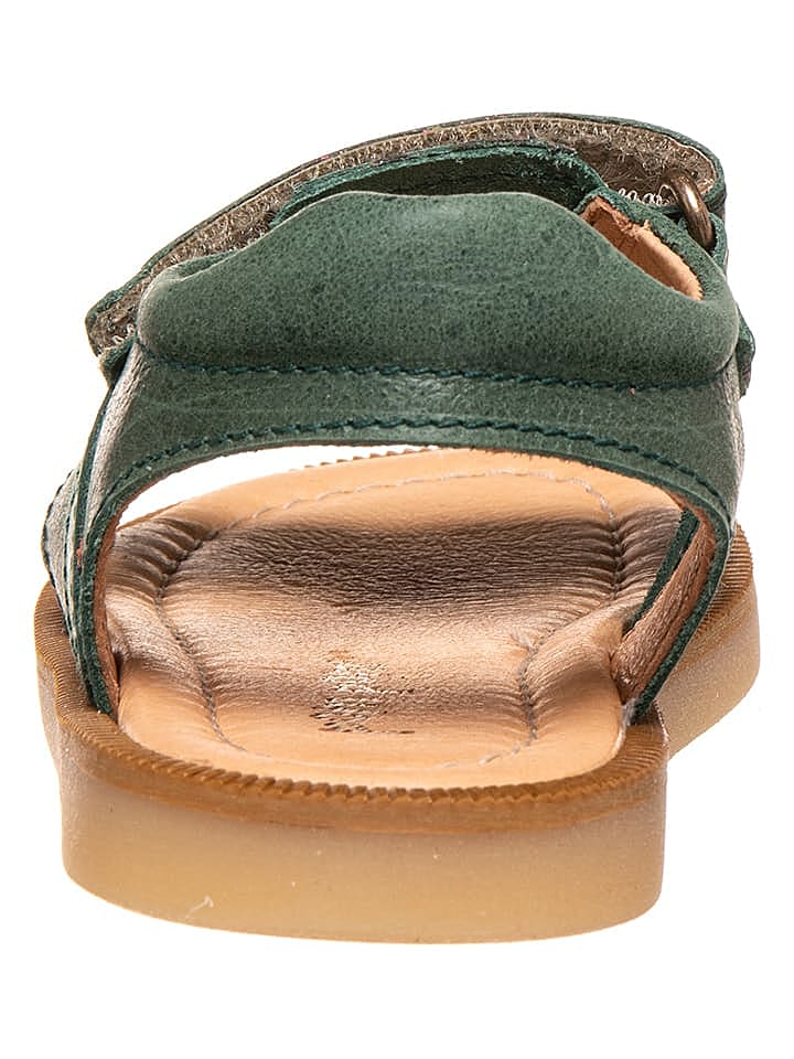 POM POM Leder-Sandalen in Grün günstig kaufen 25