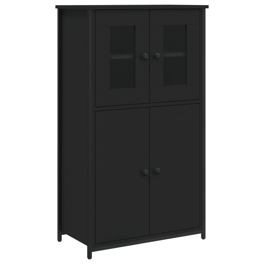 vidaXL Anrichte Highboard Schwarz 62x32x106,5 cm Holzwerkstoff Glas Vitrine