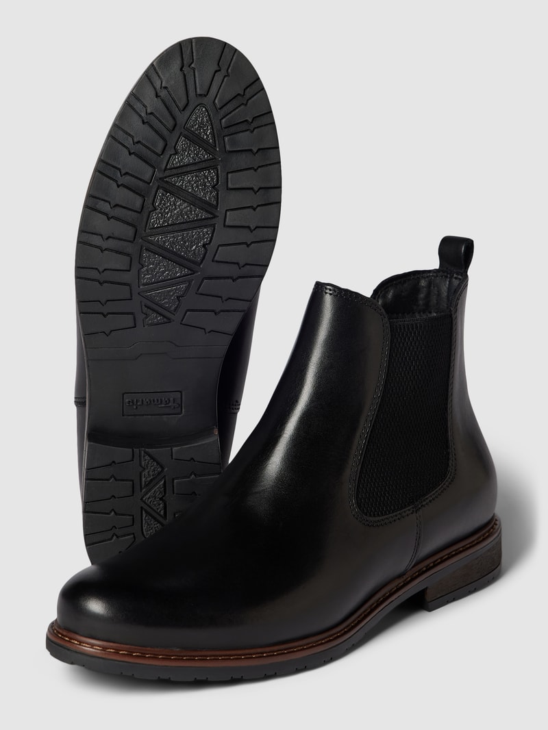Chelsea Boots mit Kontraststreifen in schwarz