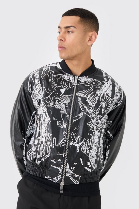Kastige bestickte Bomberjacke