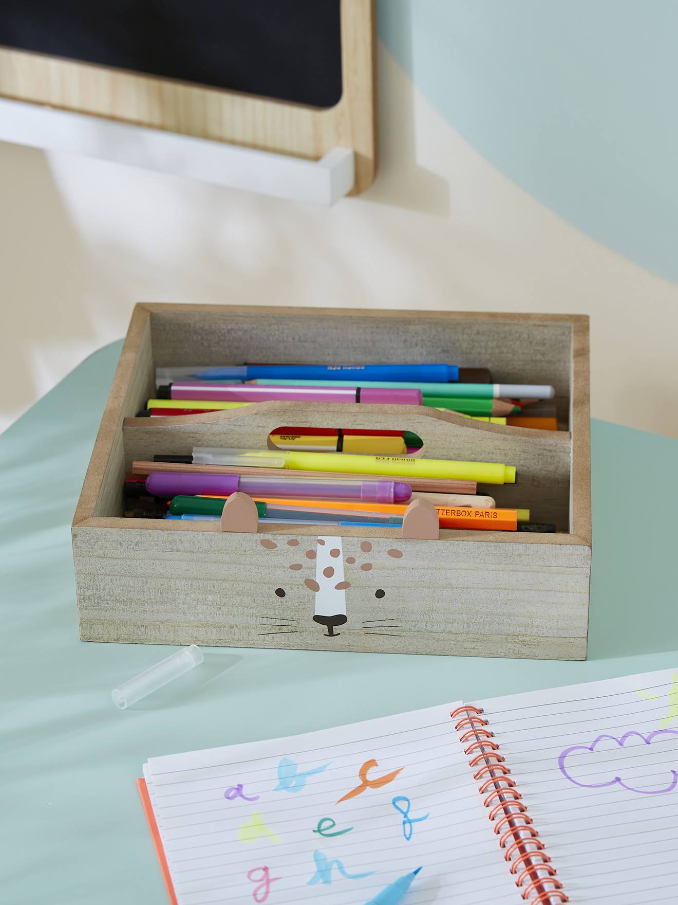 Rangement à crayons/feutres en bois Tigre bois