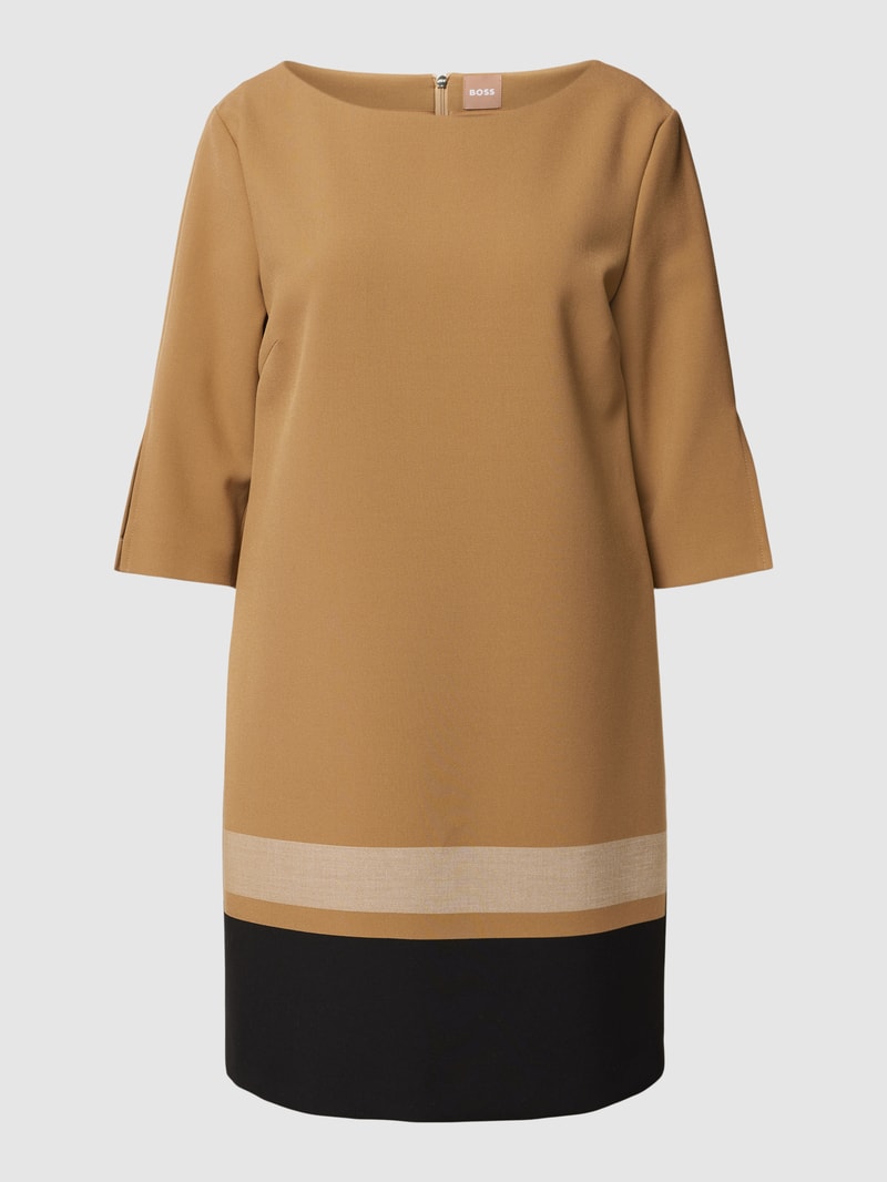 Minikleid mit U-Boot-Ausschnitt Modell 'Dastra' in camel