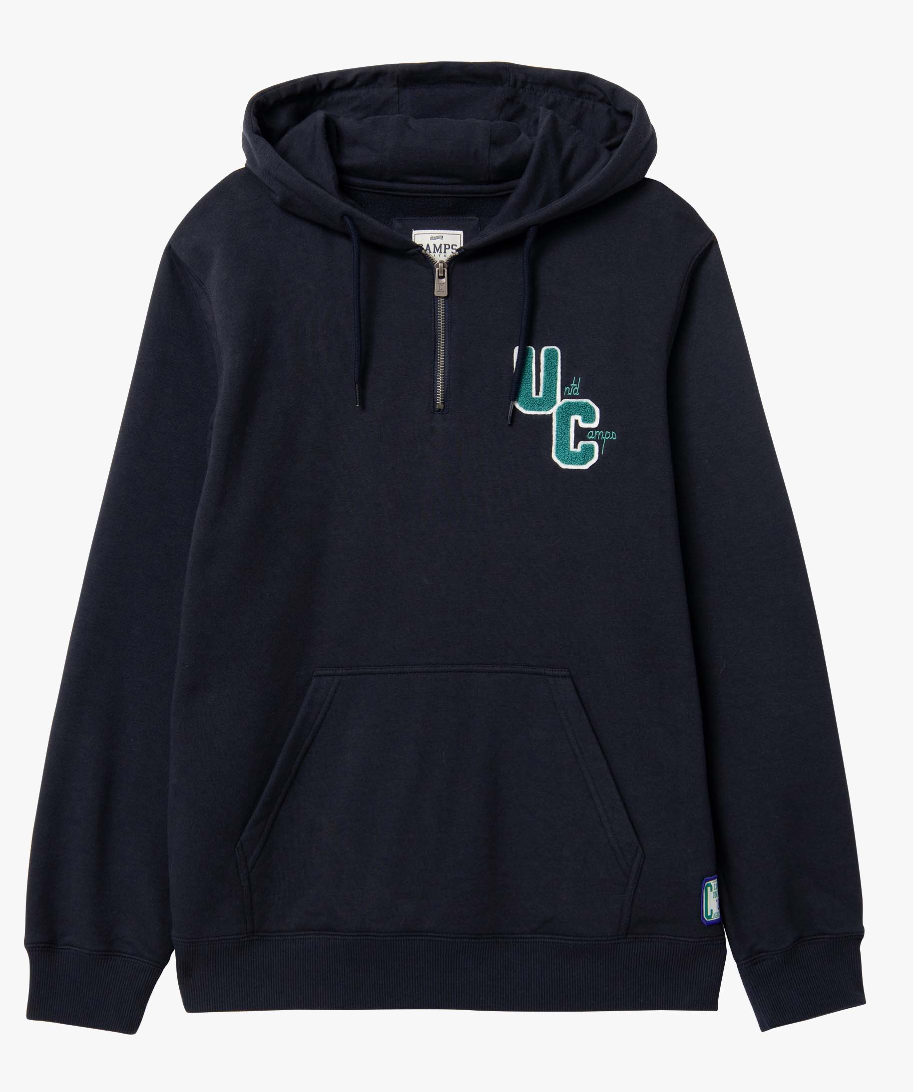Sweat homme à capuche et col zippé - Camps United bleu fonce | GEMO