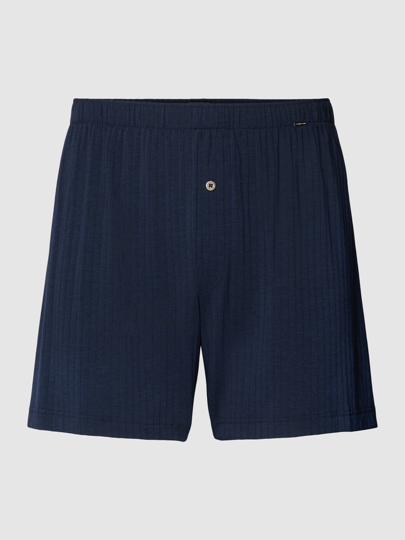 Boxershorts mit Label-Applikation in dunkelblau