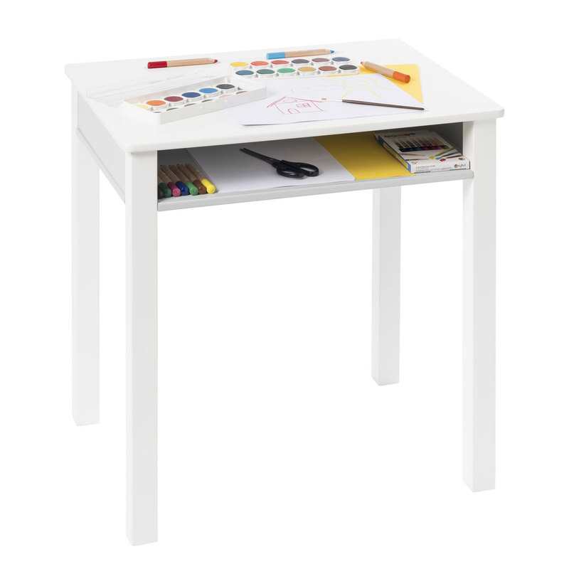 Bureau primaire gris et blanc avec rangement Oxybul