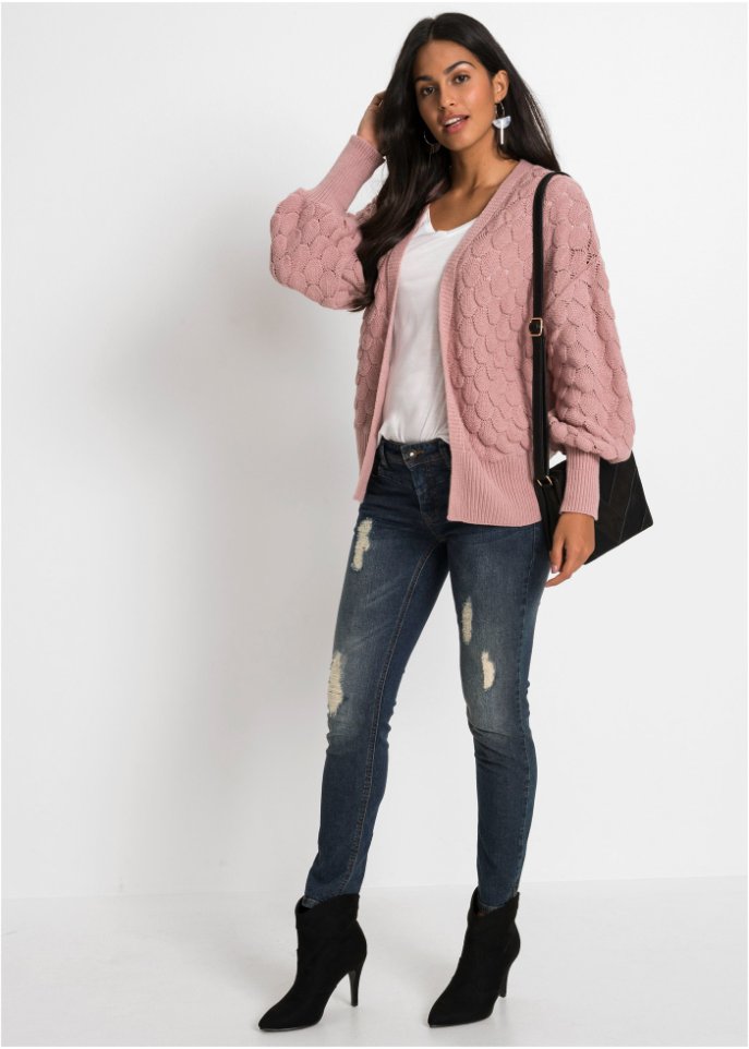 Ajour-Strickjacke