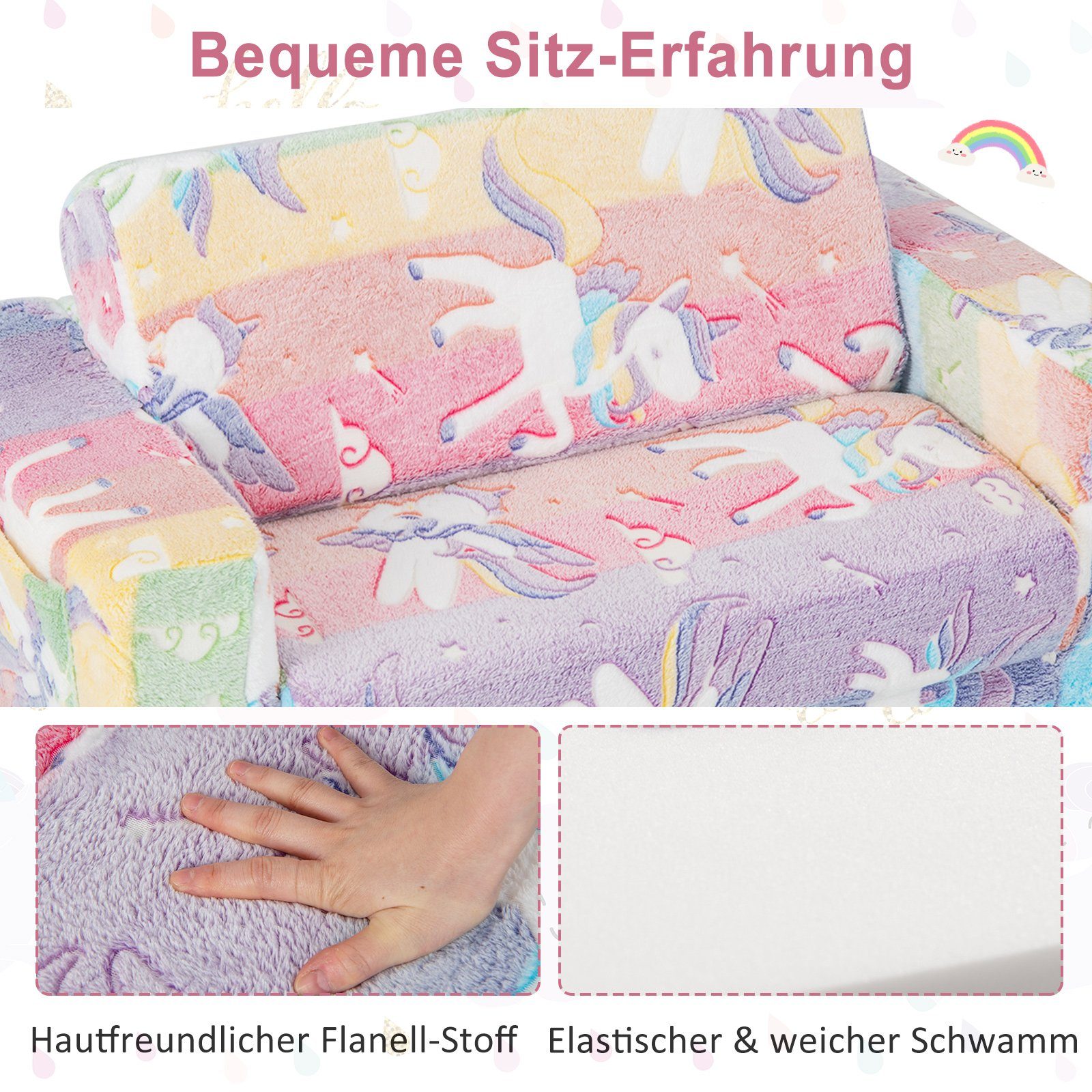 COSTWAY Kindersofa Kindersessel, im Dunkeln Leuchtend