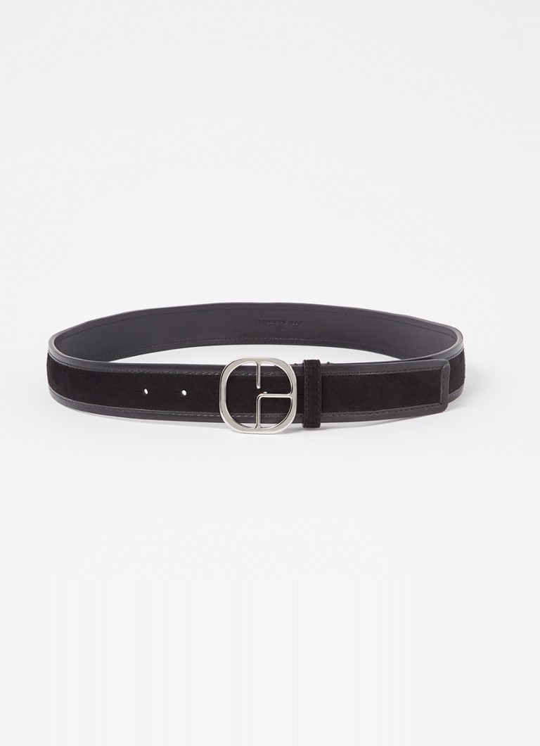 Cintura in pelle scamosciata Claudie Pierlot con dettagli in pelle e logo