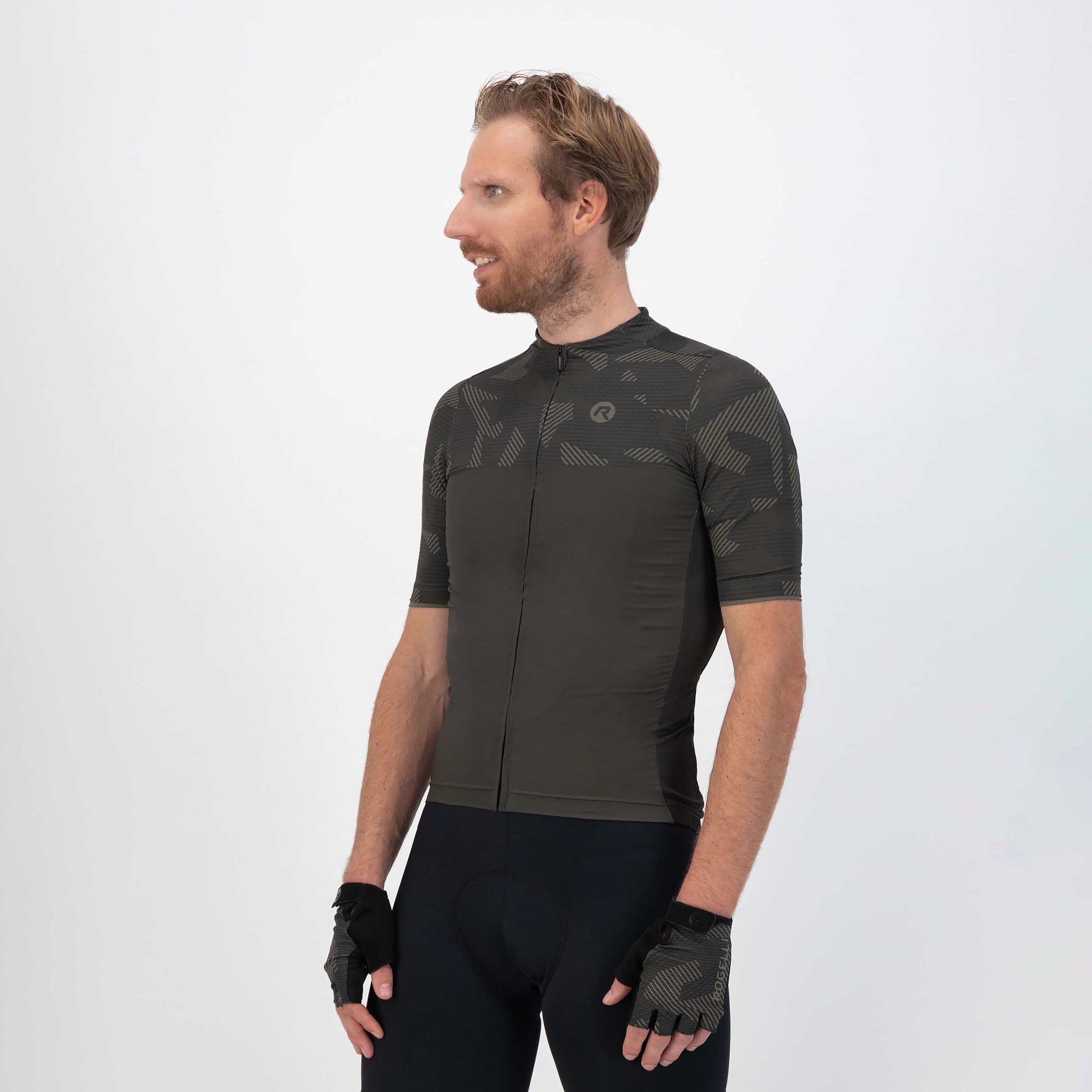 Rogelli Camo Armeegrün Herren Radtrikot Kurzarm