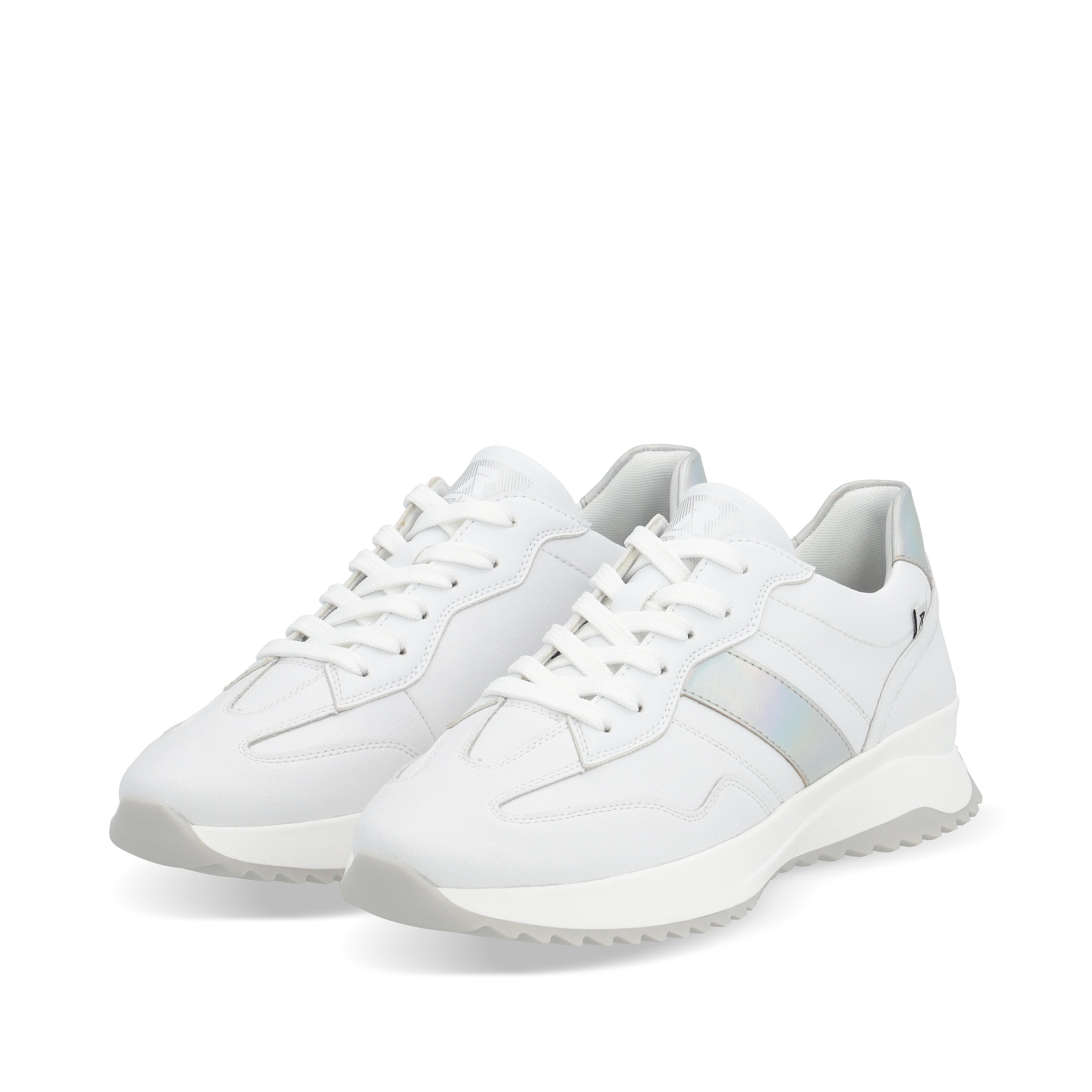 Rieker Damen Sneaker Low pearl-white silver-metallic