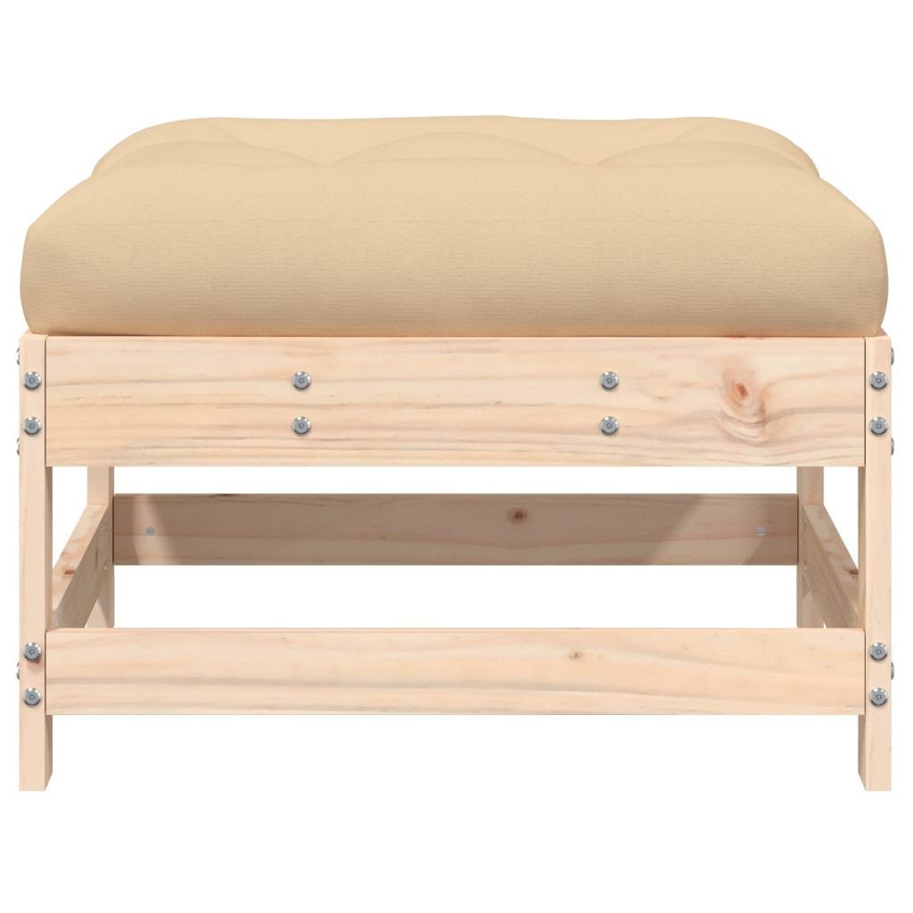 vidaXL Loungesofa Gartenhocker mit Kissen Massivholz Kiefer, 1 Teile