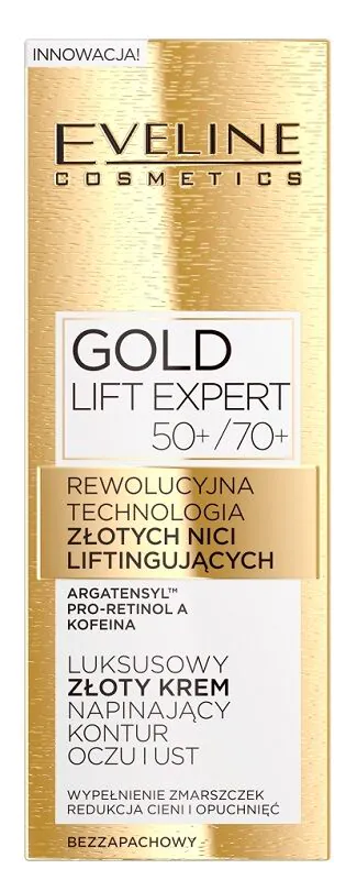 Eveline Gold Lift Expert крема за затезање контуре очију и усана 50+/70+