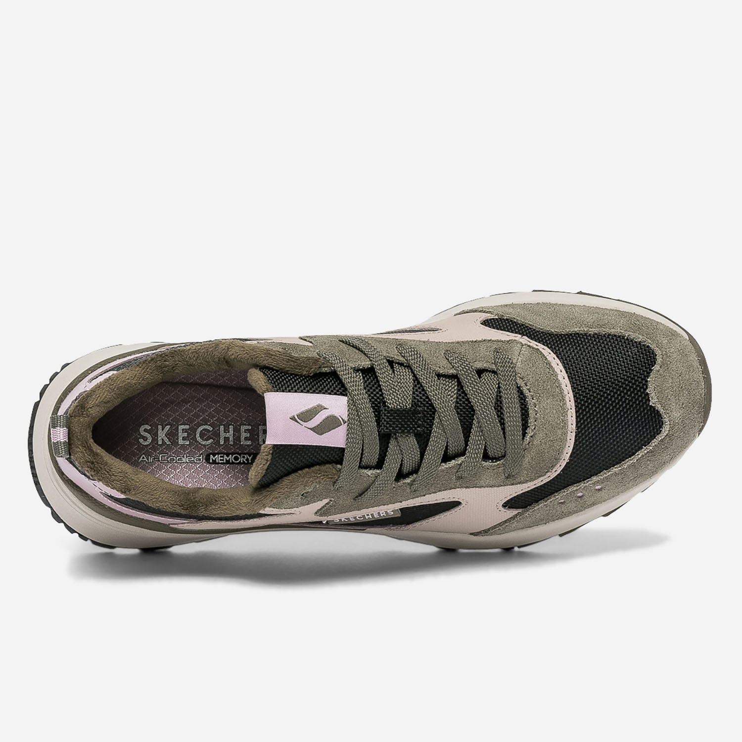 Tennis SKECHERS kaki, mauve et pastel bi matière