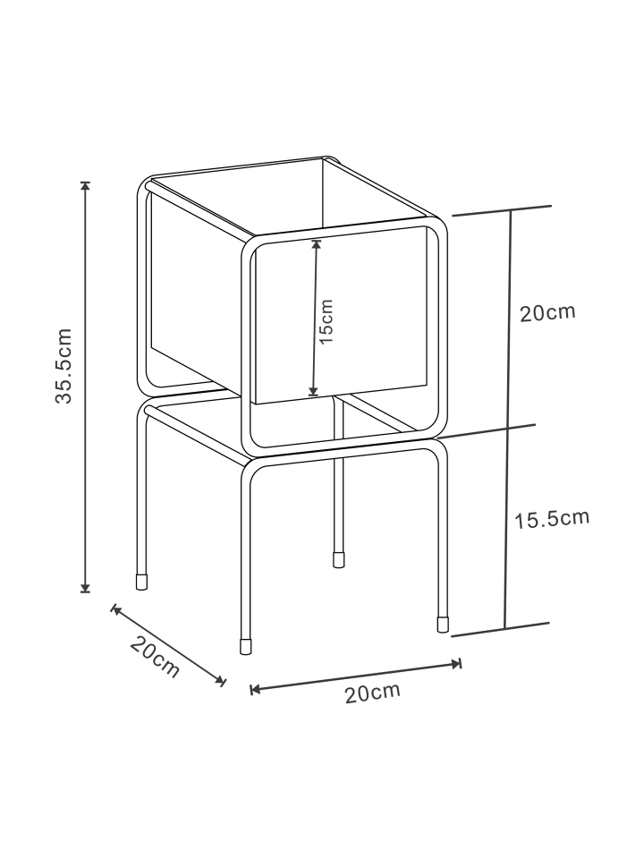 en.casa Pflanzständer Sveio in Schwarz (H)35.5cm günstig kaufen onesize