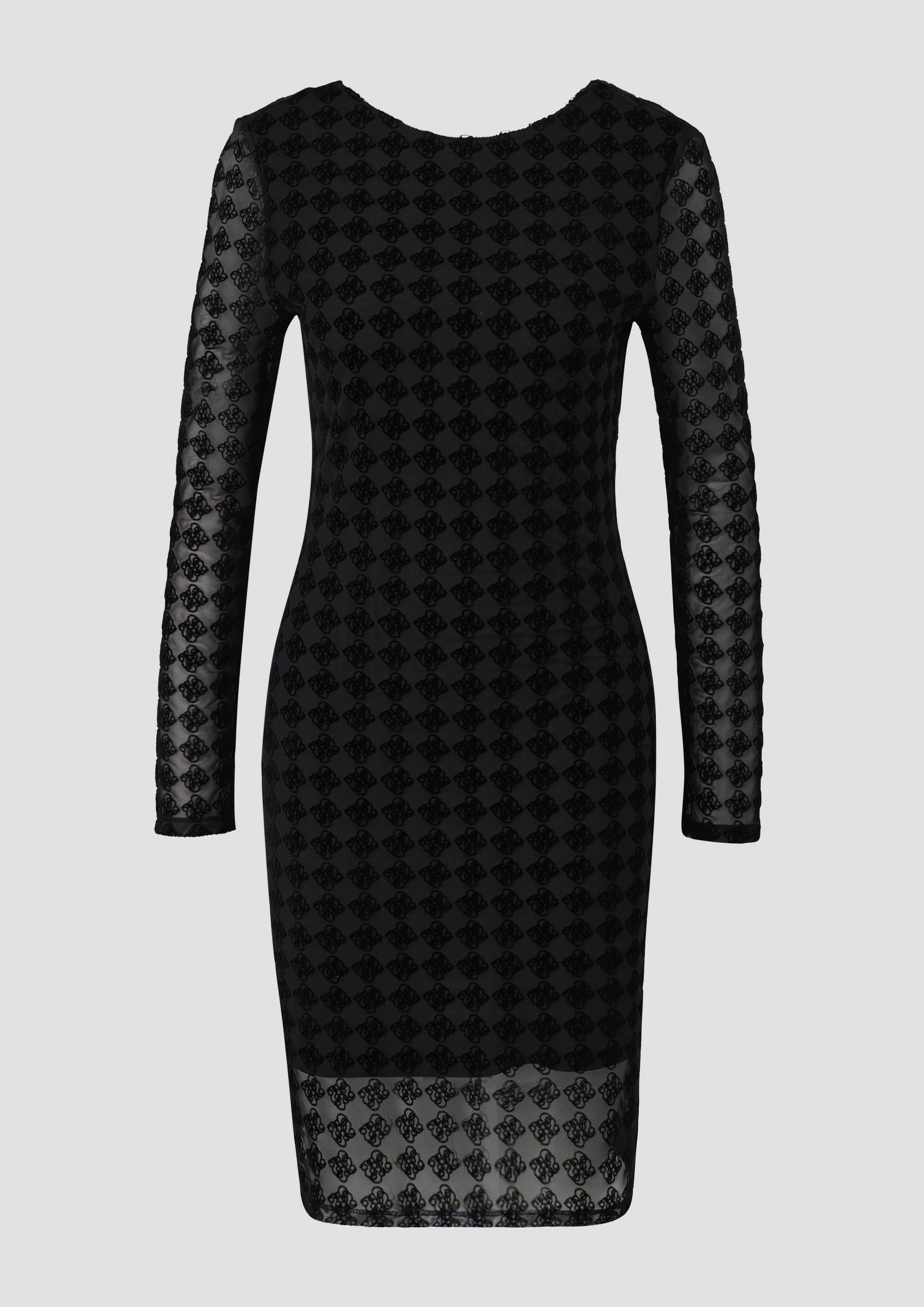 Mesh-Kleid mit Allover-Flockprint  2138755-9999
