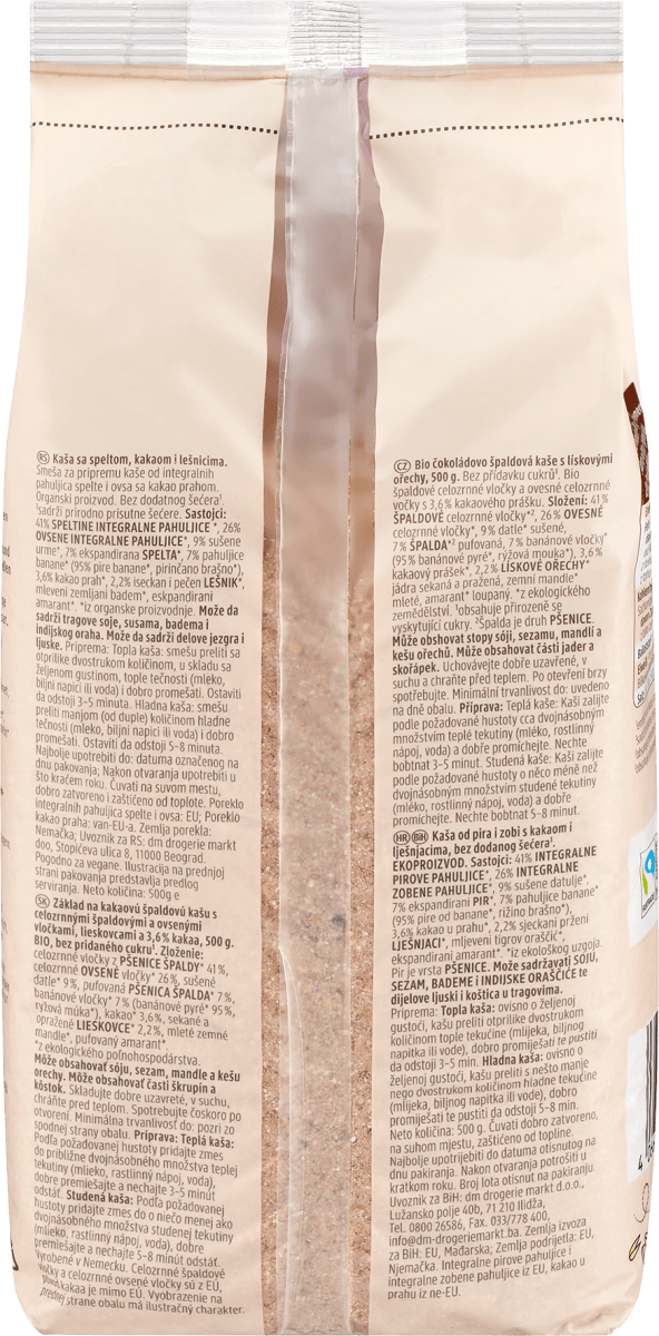 Porridge, Schoko Dinkel mit Haselnüssen, 500 g